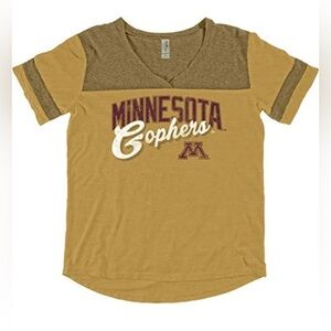 Minnesota Gophers Women's V-Neck Top - Gold and Brown